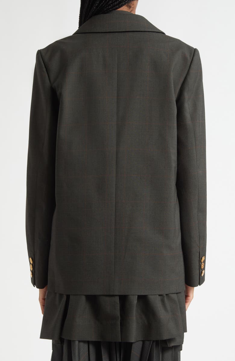 Sacai Glen Check Layered Effect Jacket, Alternate, color, Khaki