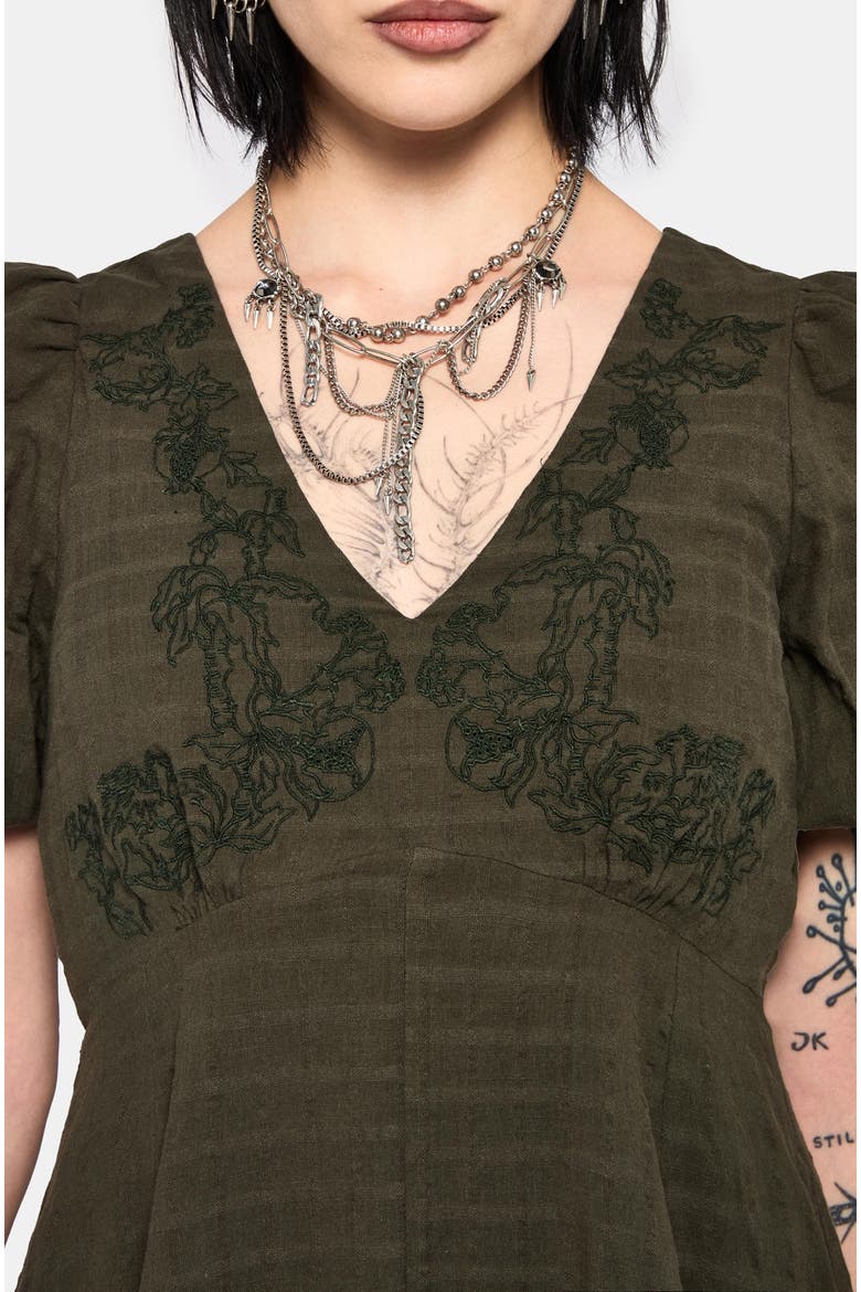 Limos Dobby Midi Dress, Alternate, color, Green