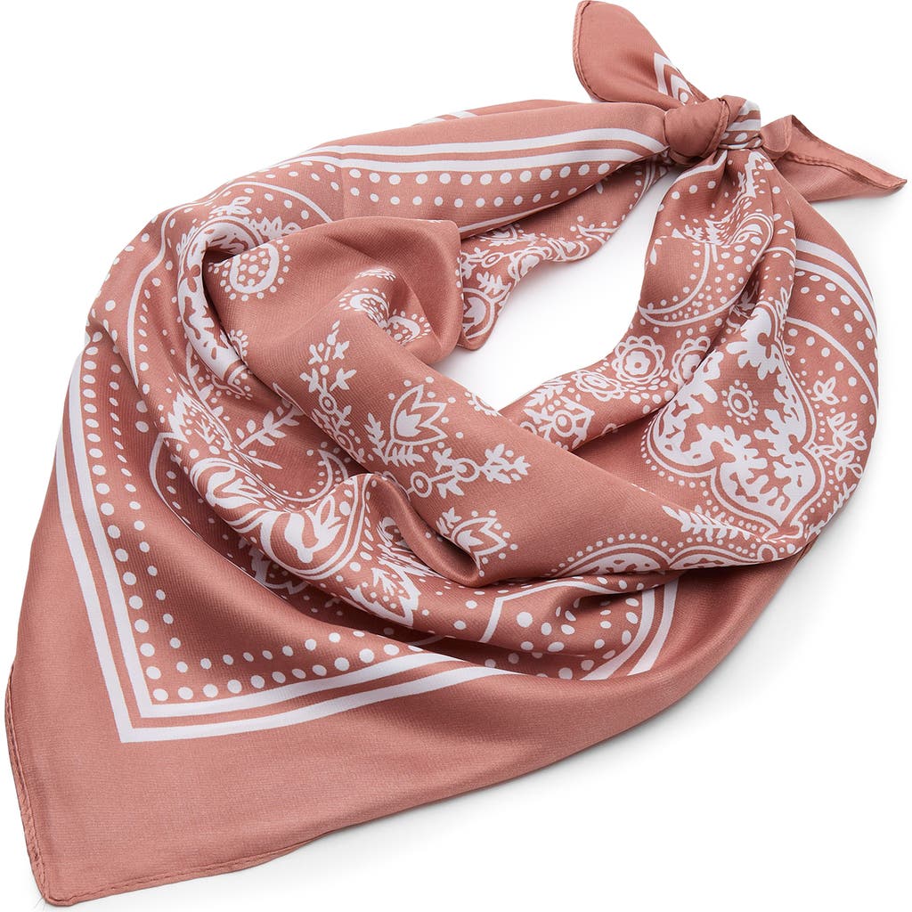 Lele Sadoughi Paisley Square Satin Scarf In Pink