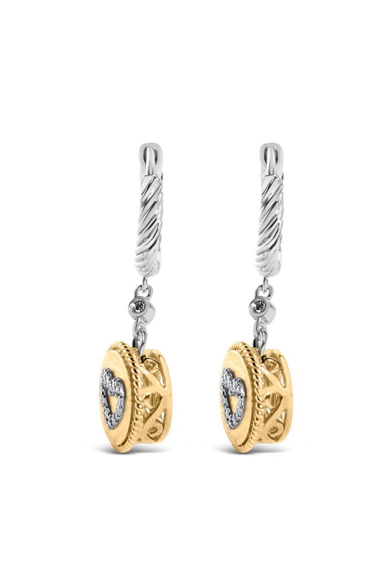 18K Gold Over Silver 1/8 Cttw Diamond Drop and Dangle Earring, Alternate, color, Yellow