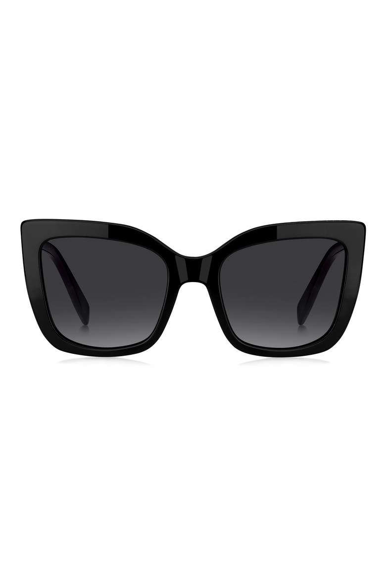 54mm Gradient Cat Eye Sunglasses, Main, color, BLACK/ DARK GREY