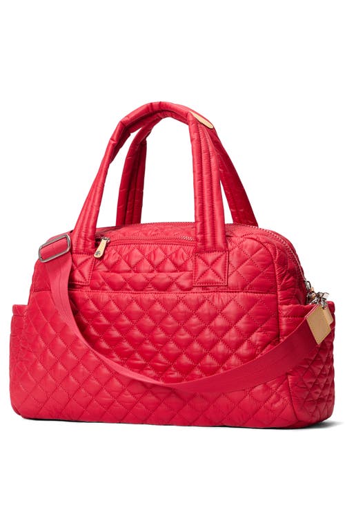 Mz Wallace Jimmy Deluxe Quilted Nylon Duffle Bag In Red