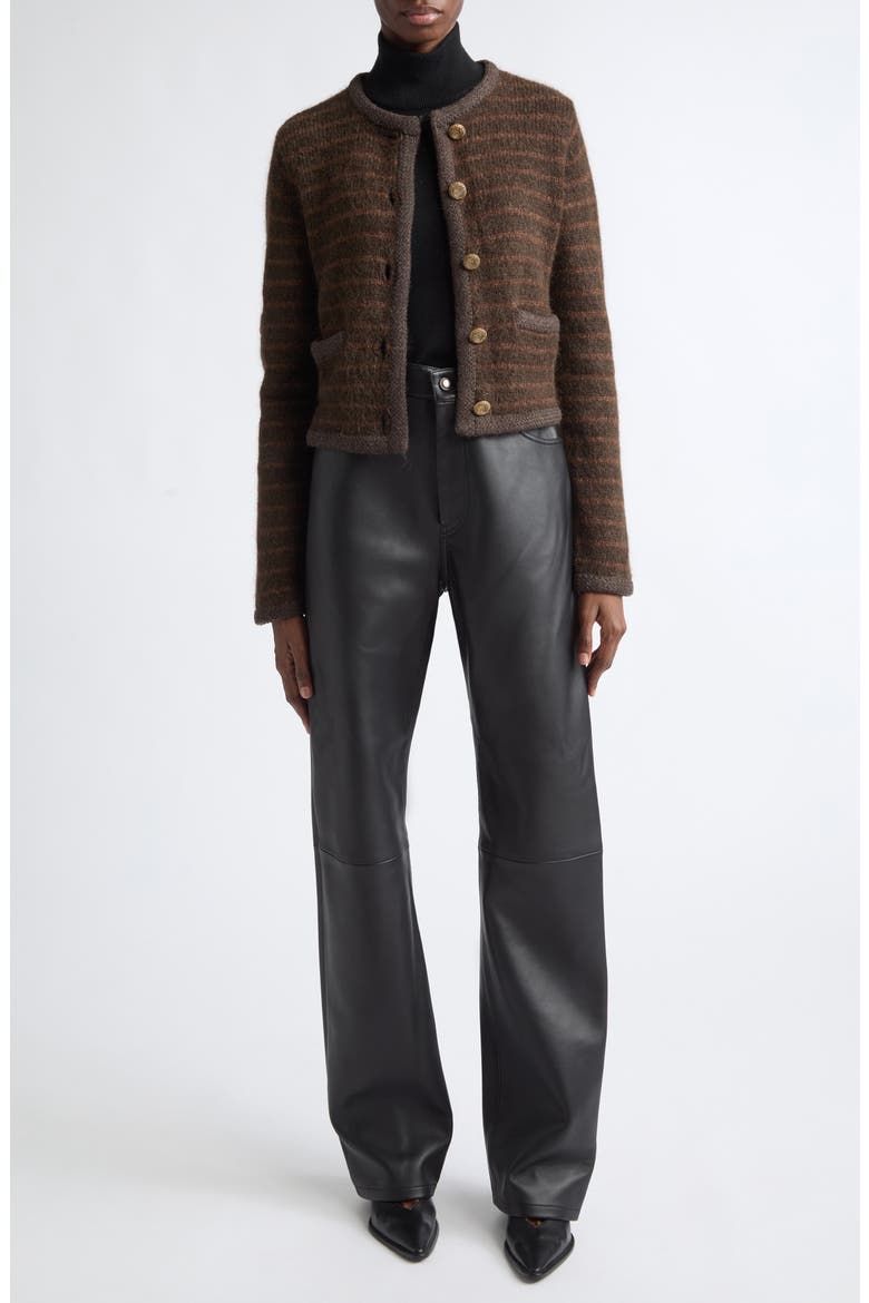 Mack Striped Alpaca Blend Jacket, Alternate, color, FUDGE