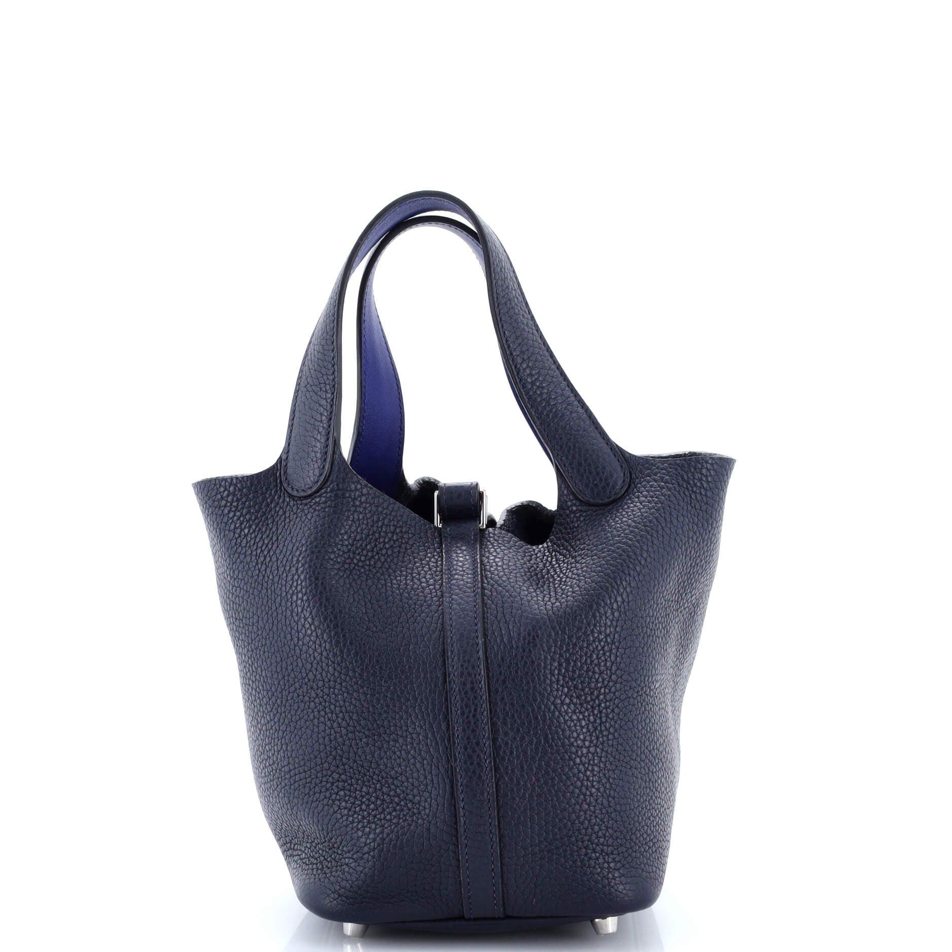 Pre-Owned Hermes Eclat Picotin Lock Bag Clemence with Swift PM, Alternate, color, Bleu Nuit