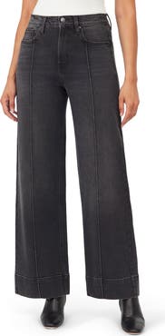 Kensie High Waist Pintuck Wide Leg Jeans