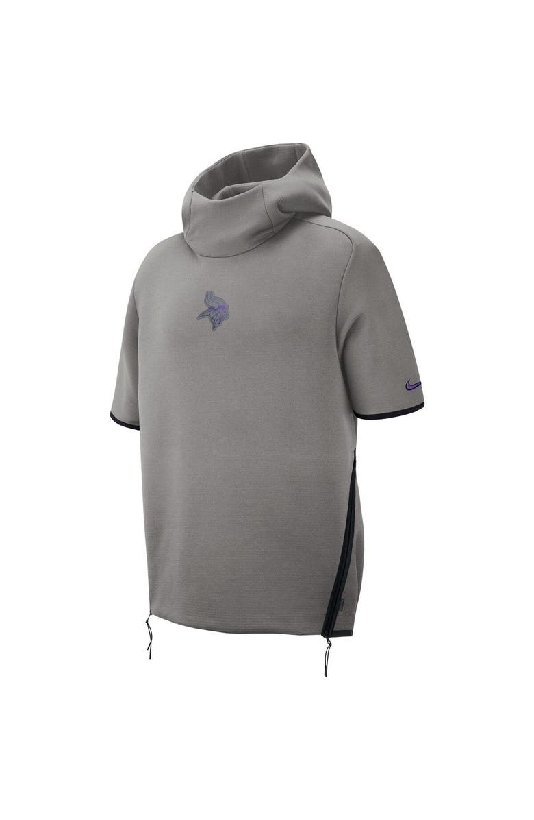Nike Men's Nike Gray Minnesota Vikings 2019 Sideline Repel Short Sleeve Pullover Hoodie, Alternate, color, 