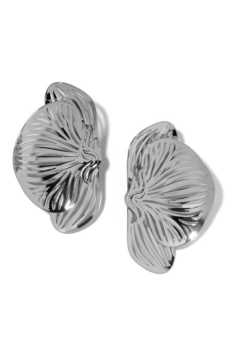 Orchid Stud Earring (Nordstrom Exclusive), Main, color, SILVER