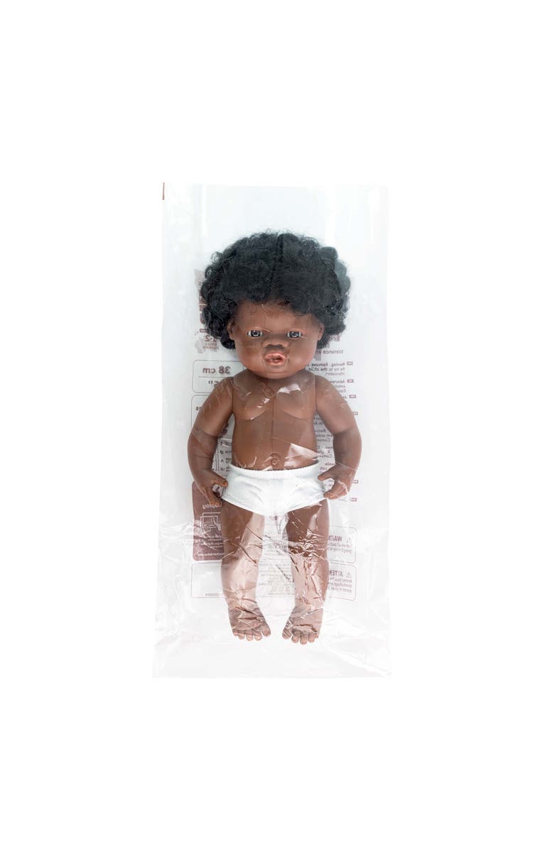 Miniland Baby Girl Doll with Dark Skin 15 inch, Alternate, color, Dark Skin