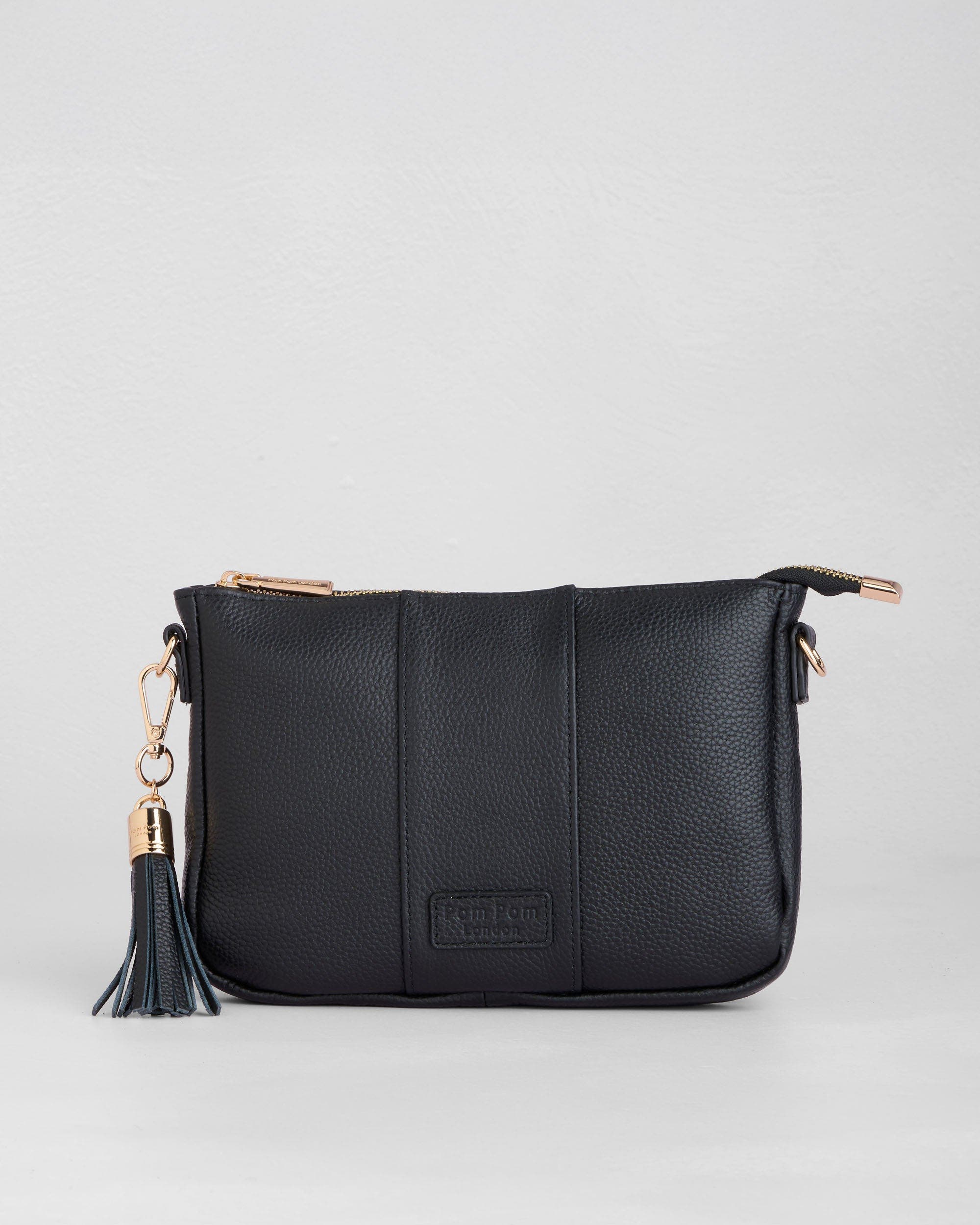 Pom Pom London City Slim Crossbody Bag, Main, color, Black
