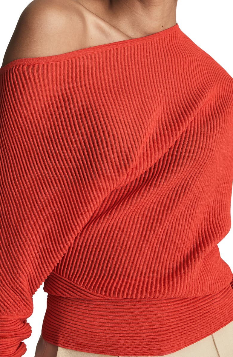 Reiss Angie Rib One-Shoulder Sweater, Alternate, color,