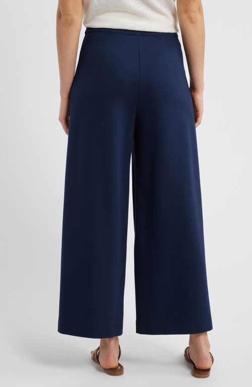 Caslonr Caslon(r) Wide Leg Crop Ponte Pants In Navy Blazer
