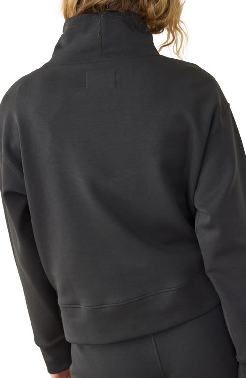 Marine Layer Nova Mock Neck Sweatshirt In Black
