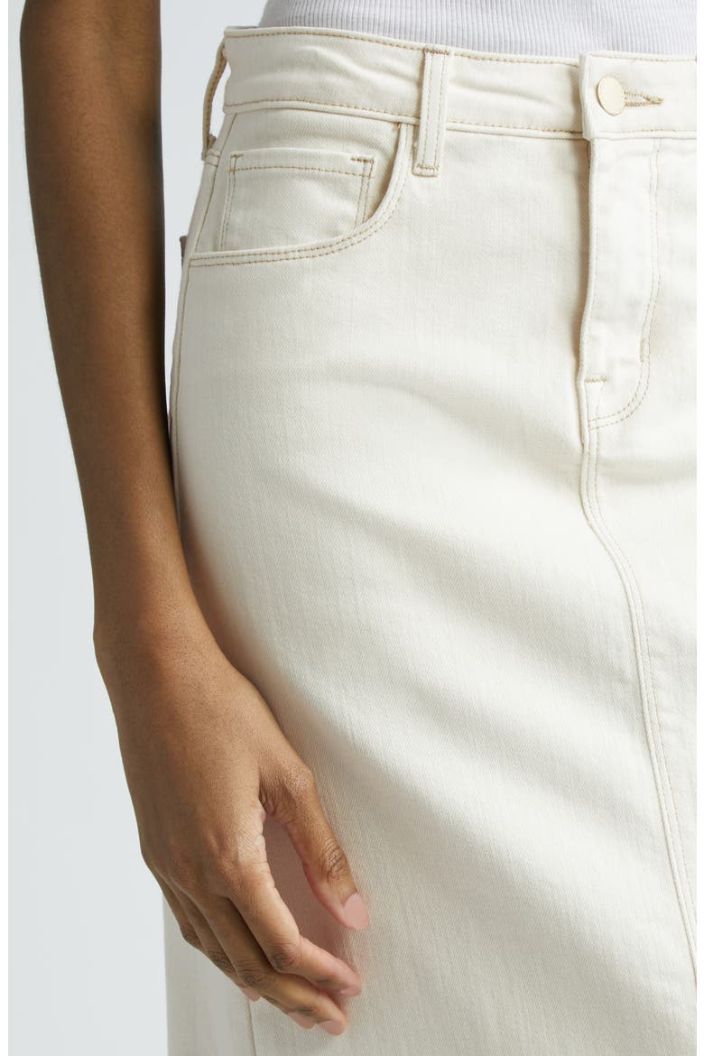 Kailani Mermaid Denim Skirt, Alternate, color, MACADAMIA