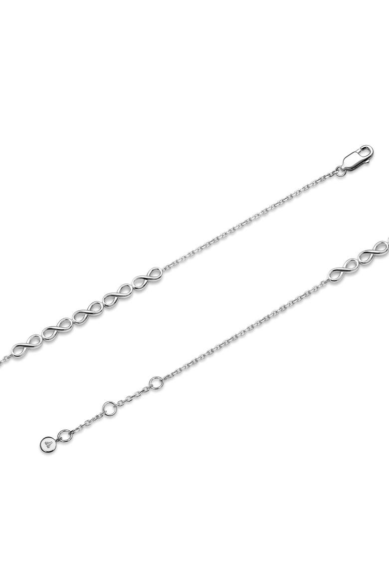 Infinity Chain Bracelet in Rhodium Plated Sterling Silver, Alternate, color, Silver