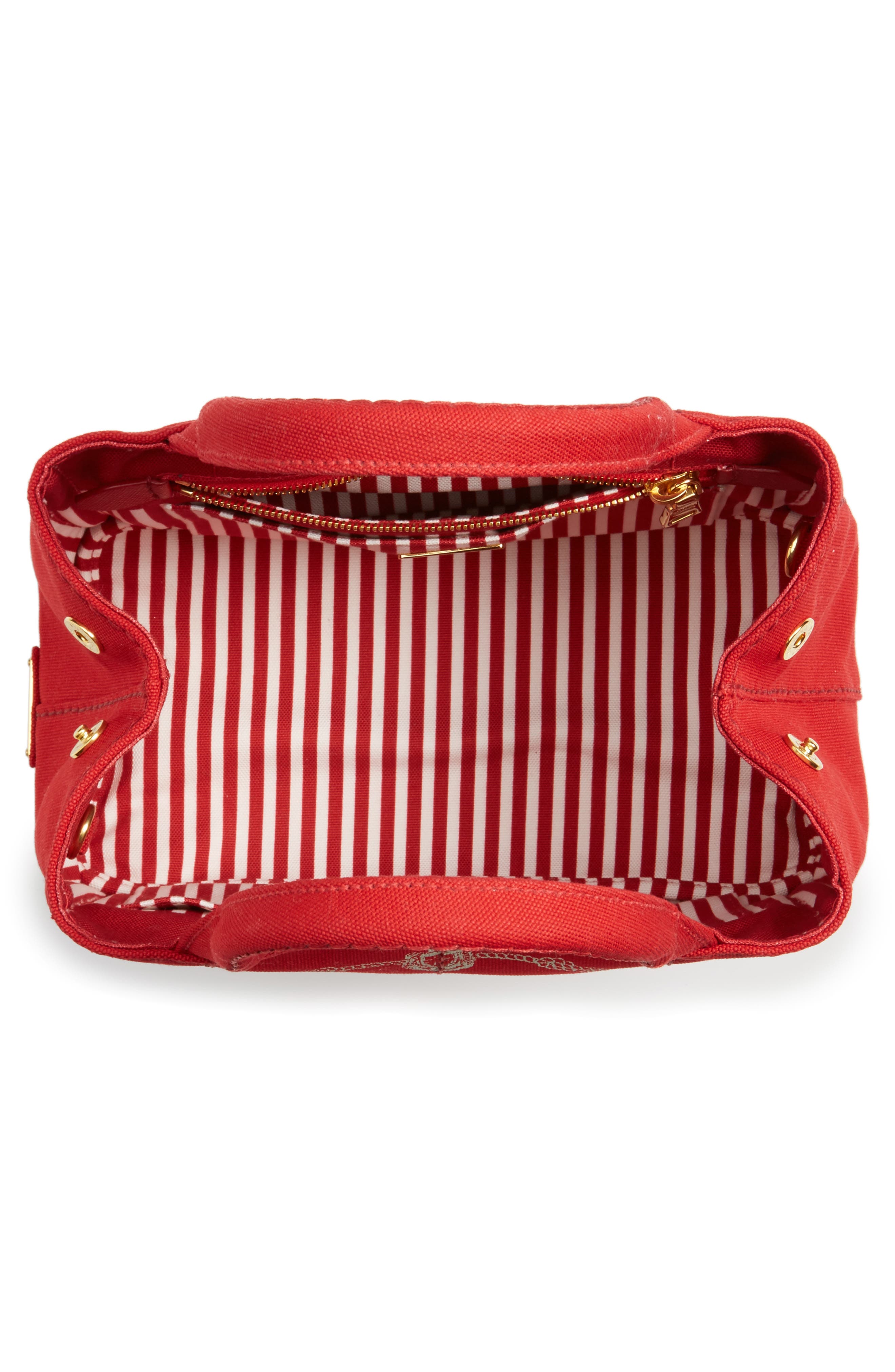 Canapa Logo Garde Canvas Tote, Alternate, color, ROSSO/ TALCO