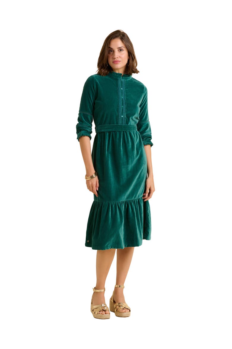 Starry 3/4 Sleeve High Neck Midi Dress, Main, color, Turquoise