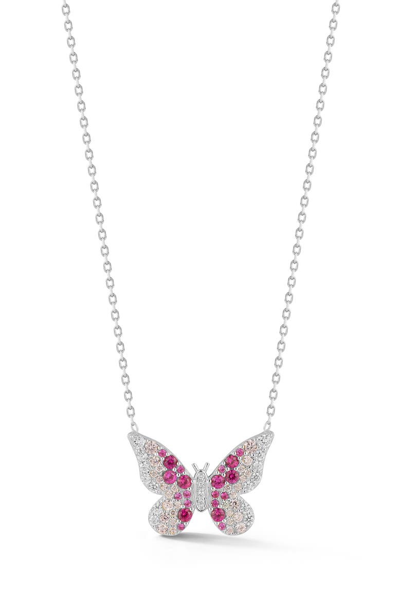 Butterfly Pendant Necklace, Main, color, SILVER