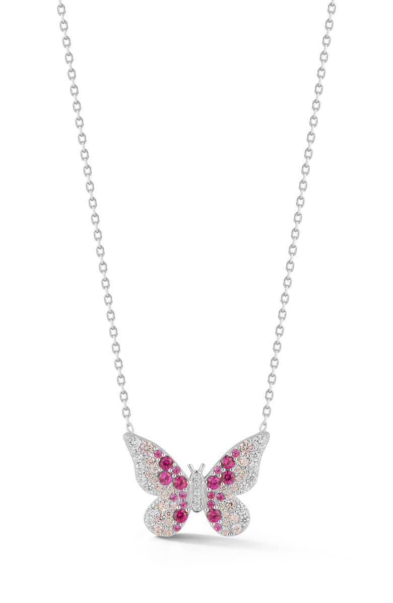 SPHERA MILANO Butterfly Pendant Necklace, Main, color, Silver