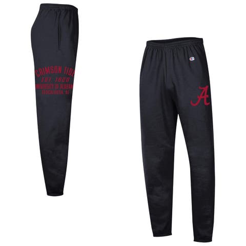 Men's Champion  Black Alabama Crimson Tide Powerblend Banded Fleece Sweatpants