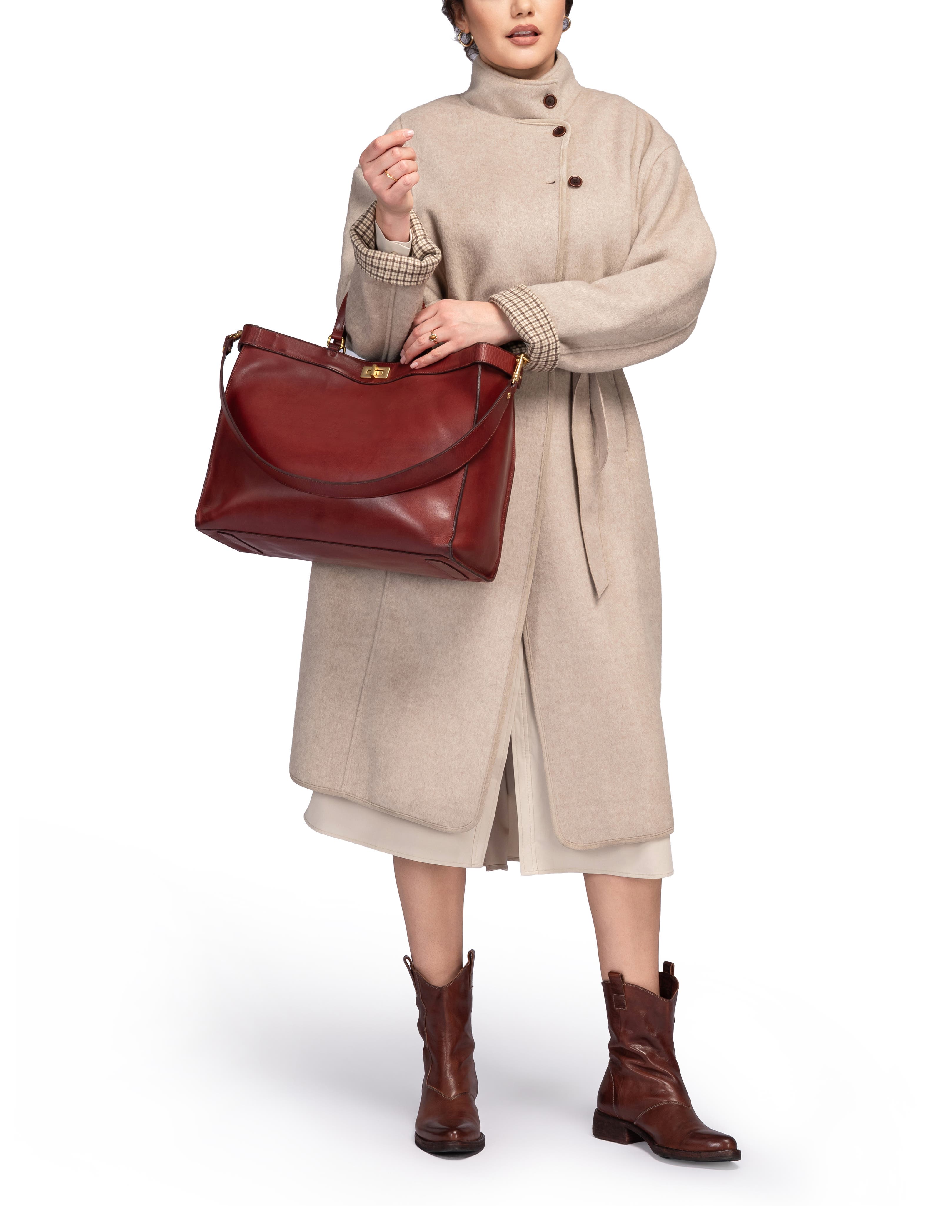 OLD TREND Ixia Genuine Leather Jet Set Travel Tote, Alternate, color, Brown