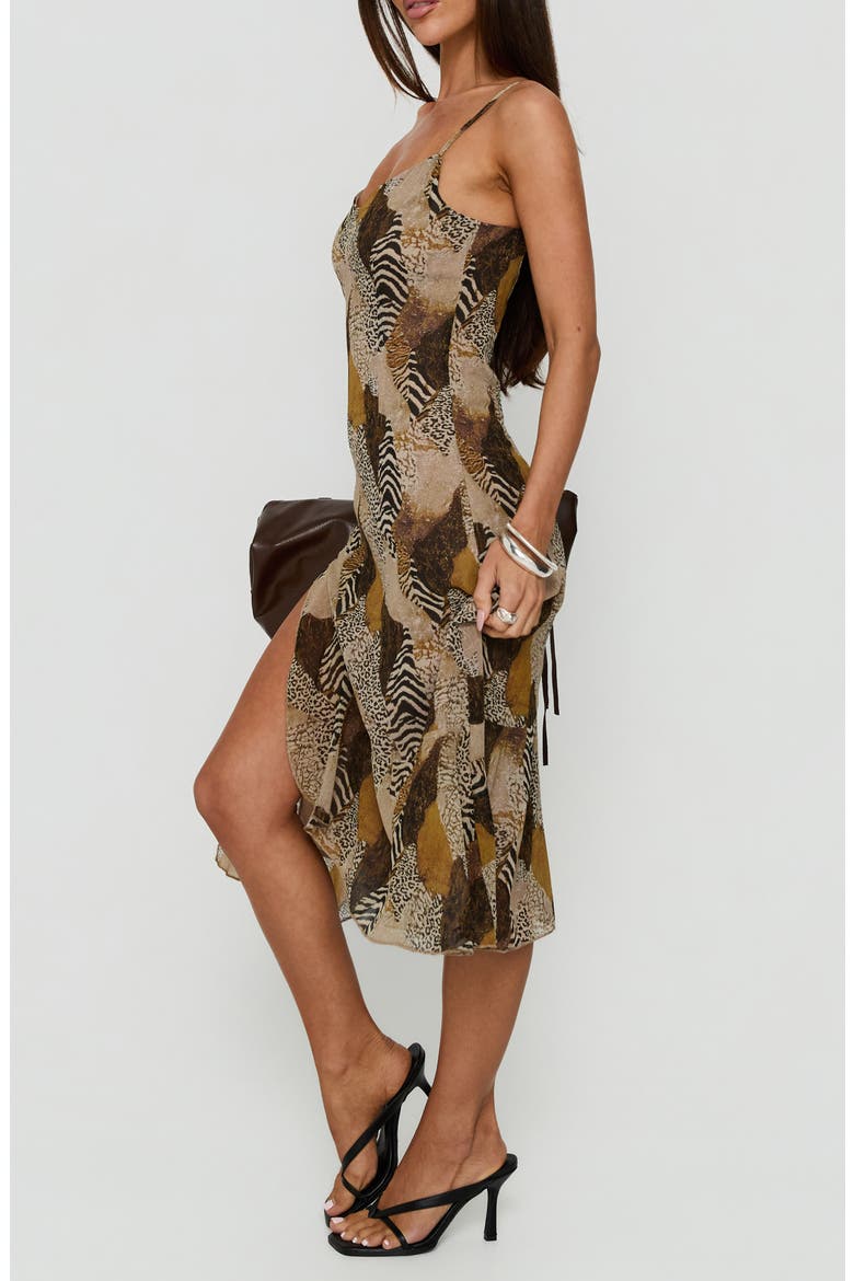 Araliza Hanky Hem Midi Dress, Alternate, color, ANIMAL