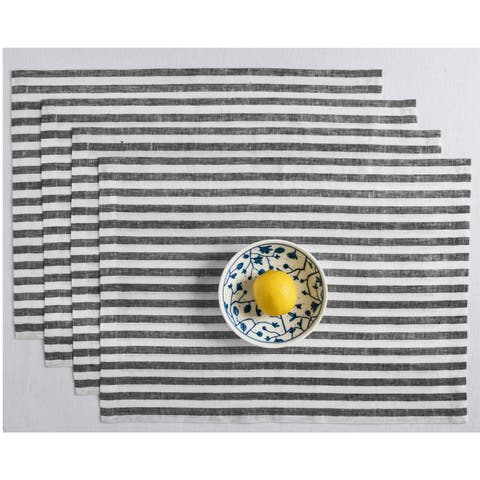 Linen Placemats - Amalfi Stripe, 14" x 19"
