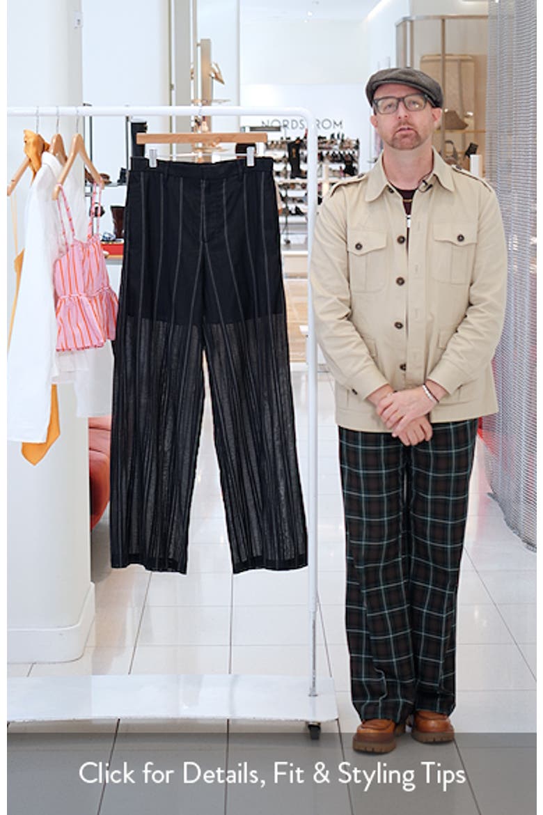Anna Pinstripe Semisheer Wide Leg Cotton & Silk Pants video