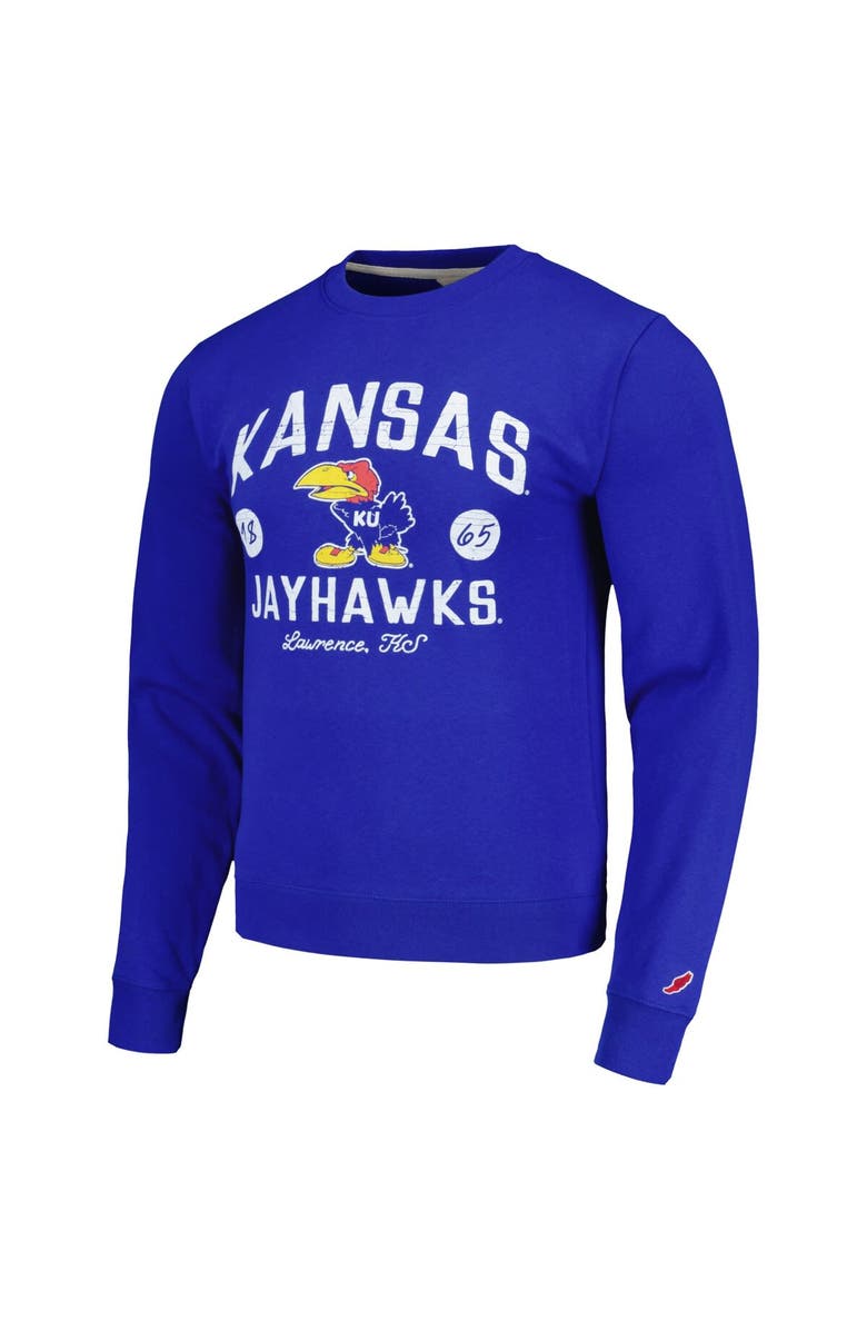 LEAGUE COLLEGIATE WEAR Men's League Collegiate Wear  Royal Kansas Jayhawks Bendy Arch Essential Pullover Sweatshirt, Alternate, color, Royal