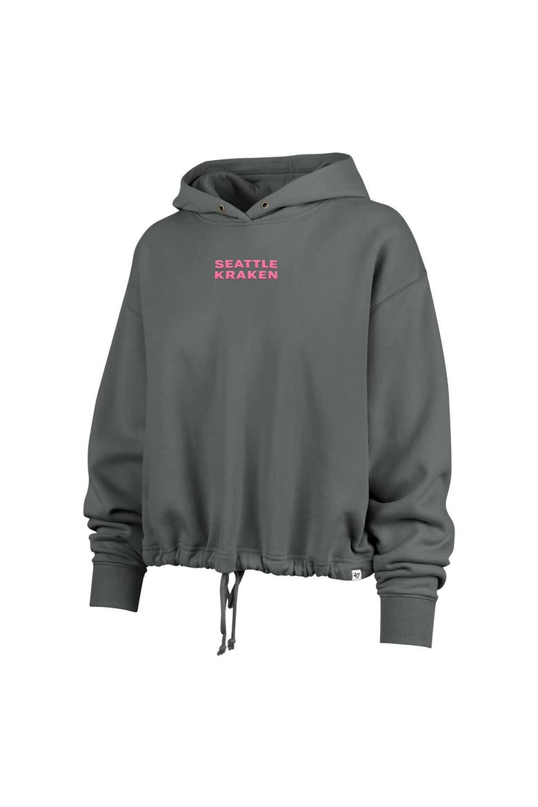 Women's '47 Gray Seattle Kraken Bright Side Venice Cropped Pullover Hoodie, Alternate, color, Gray