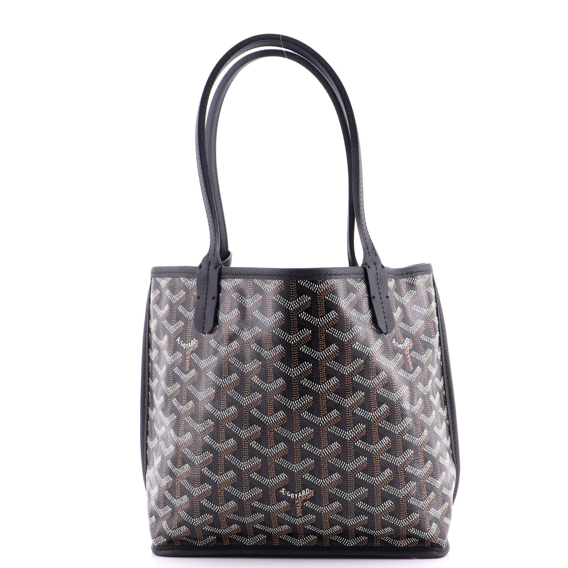 Pre-Owned Goyard Anjou Reversible Tote Coated Canvas Mini, Alternate, color, Black