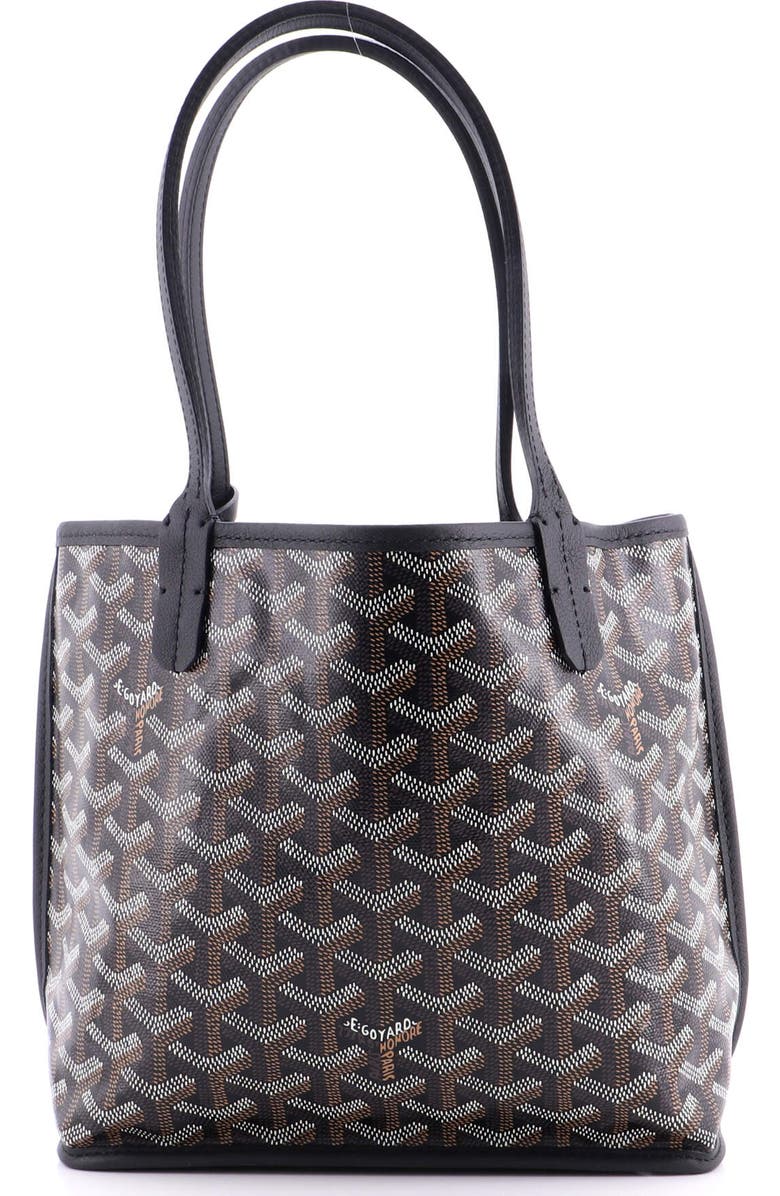 Pre-Owned Goyard Anjou Reversible Tote Coated Canvas Mini, Alternate, color, Black