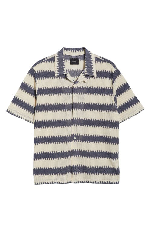 Pacsun Stripe Textured Cotton Blend Camp Shirt In Multi