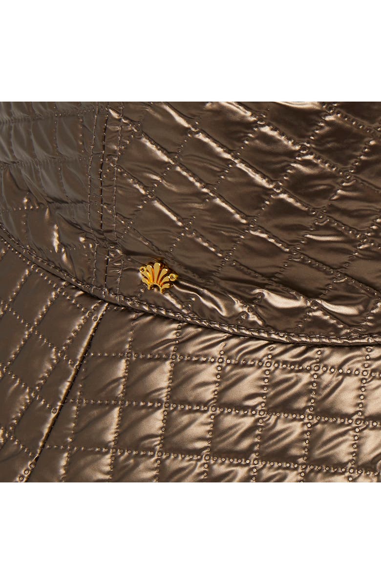 Lele Sadoughi Metallic Quilted Bucket Hat, Alternate, color, Bronze