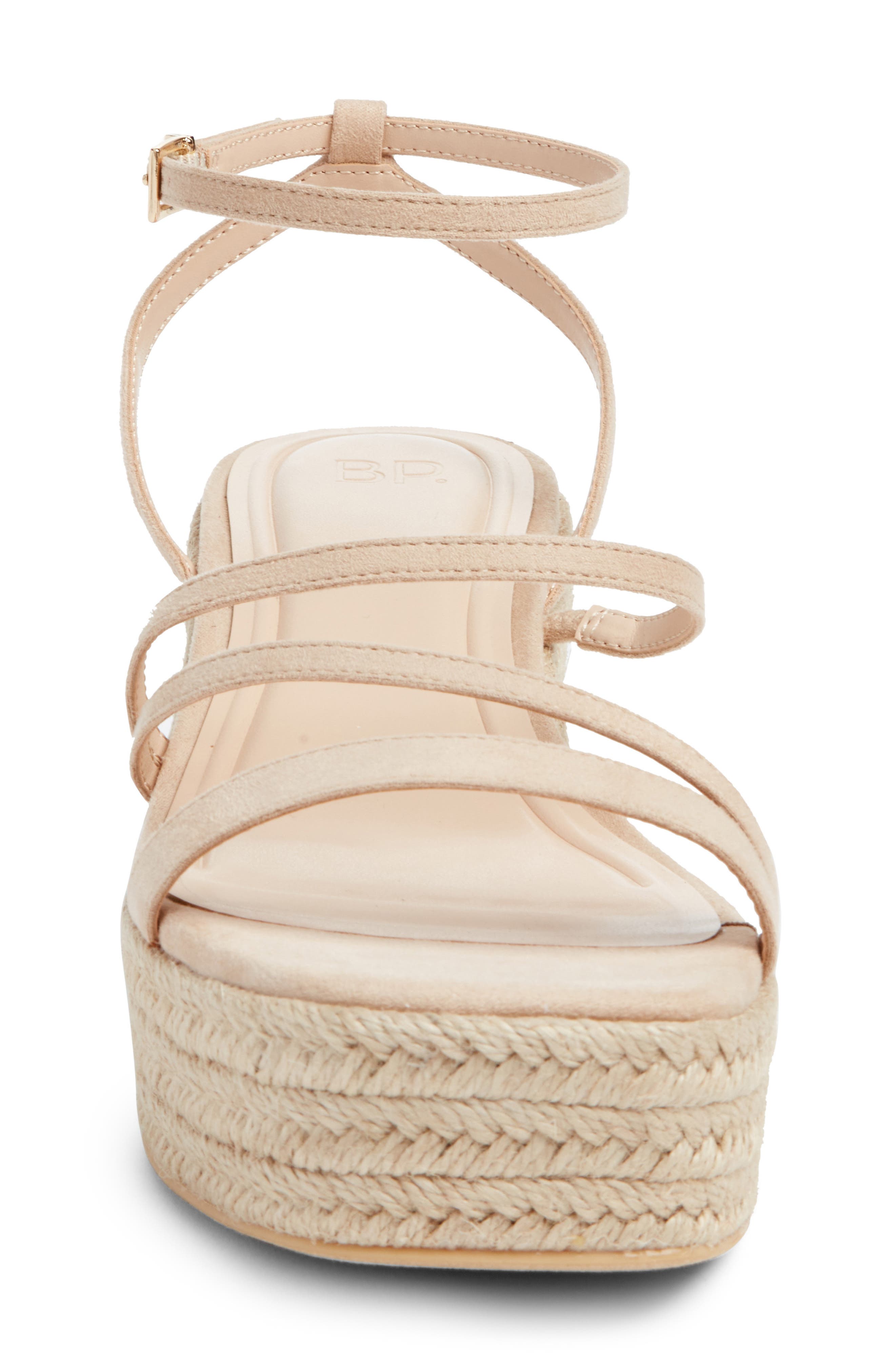 BP. Coco Espadrille Ankle Strap Platform Wedge Sandal, Alternate, color, Tan Light
