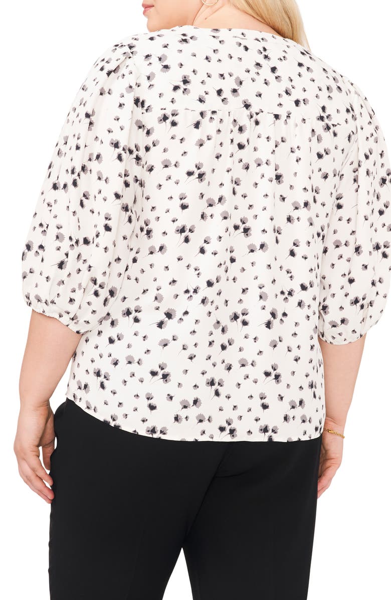Vince Camuto Floral Print Balloon Sleeve Top, Alternate, color, 