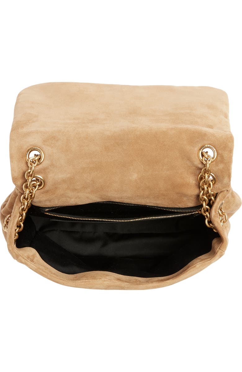 Saint Laurent Medium Jamie 4.3 Carré Rive Gauche Suede Shoulder Bag, Alternate, color,