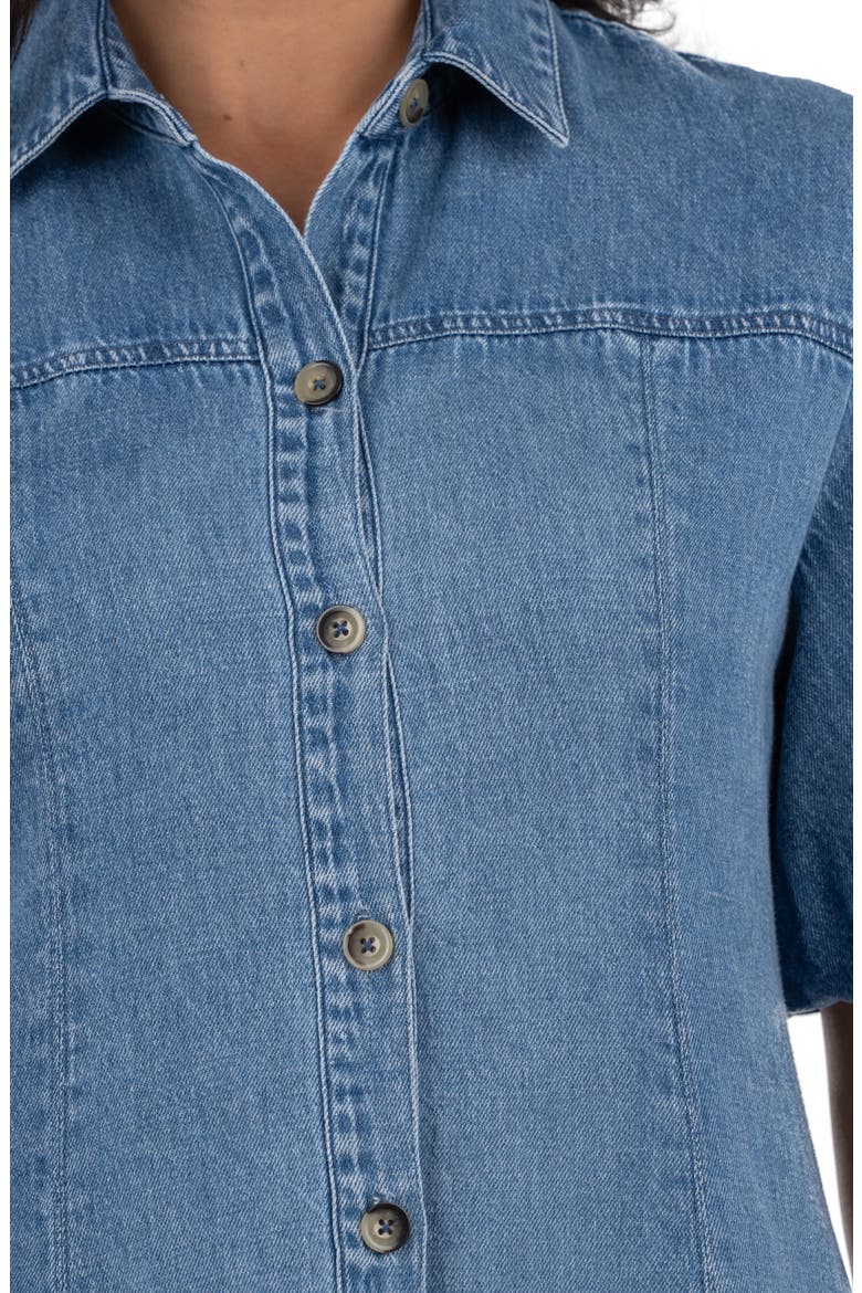 Blanca Denim Mini Shirtdress, Alternate, color, MEDIUM WASH