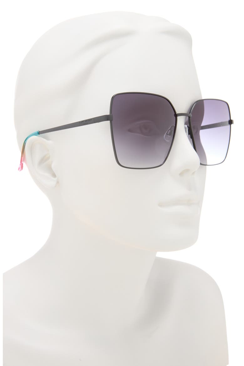 61mm Gradient Square Sunglasses, Alternate, color, BLACK DRENCH
