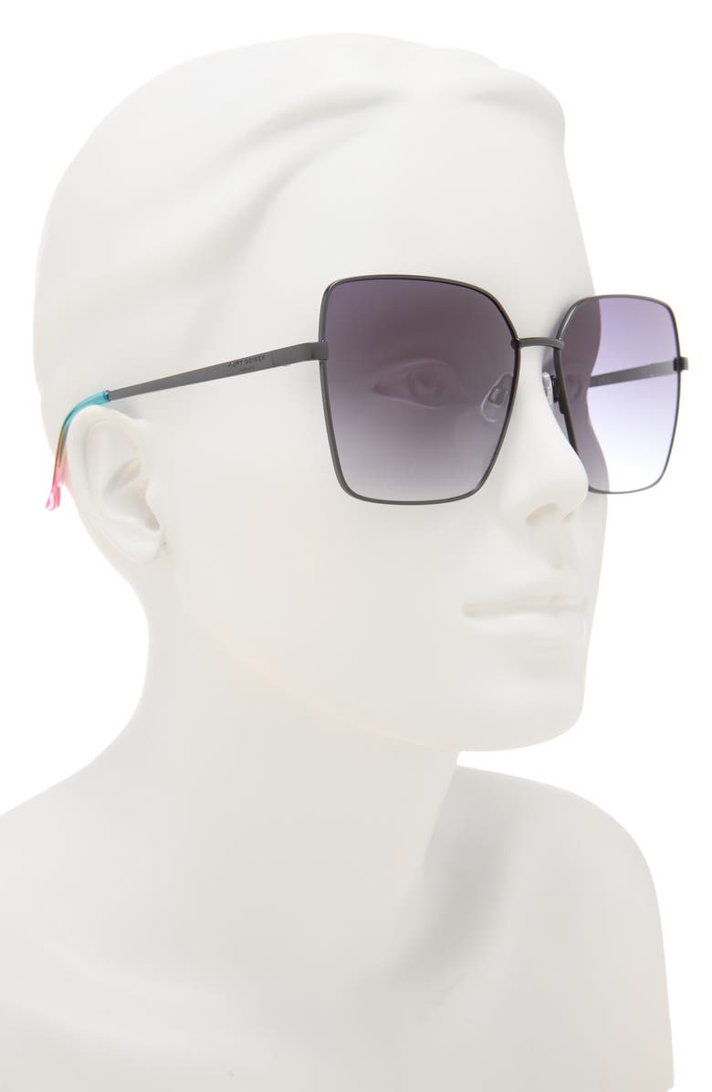 Kurt Geiger London 61mm Gradient Square Sunglasses, Alternate, color, Black Drench