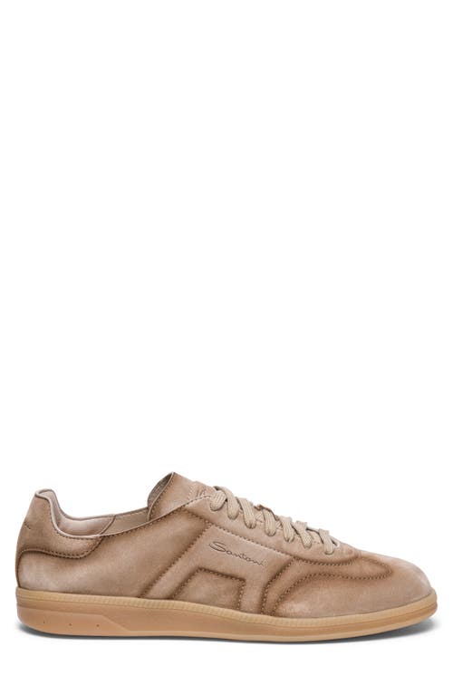 Santoni Soft Leather Sneakers For Casual Style In Sand