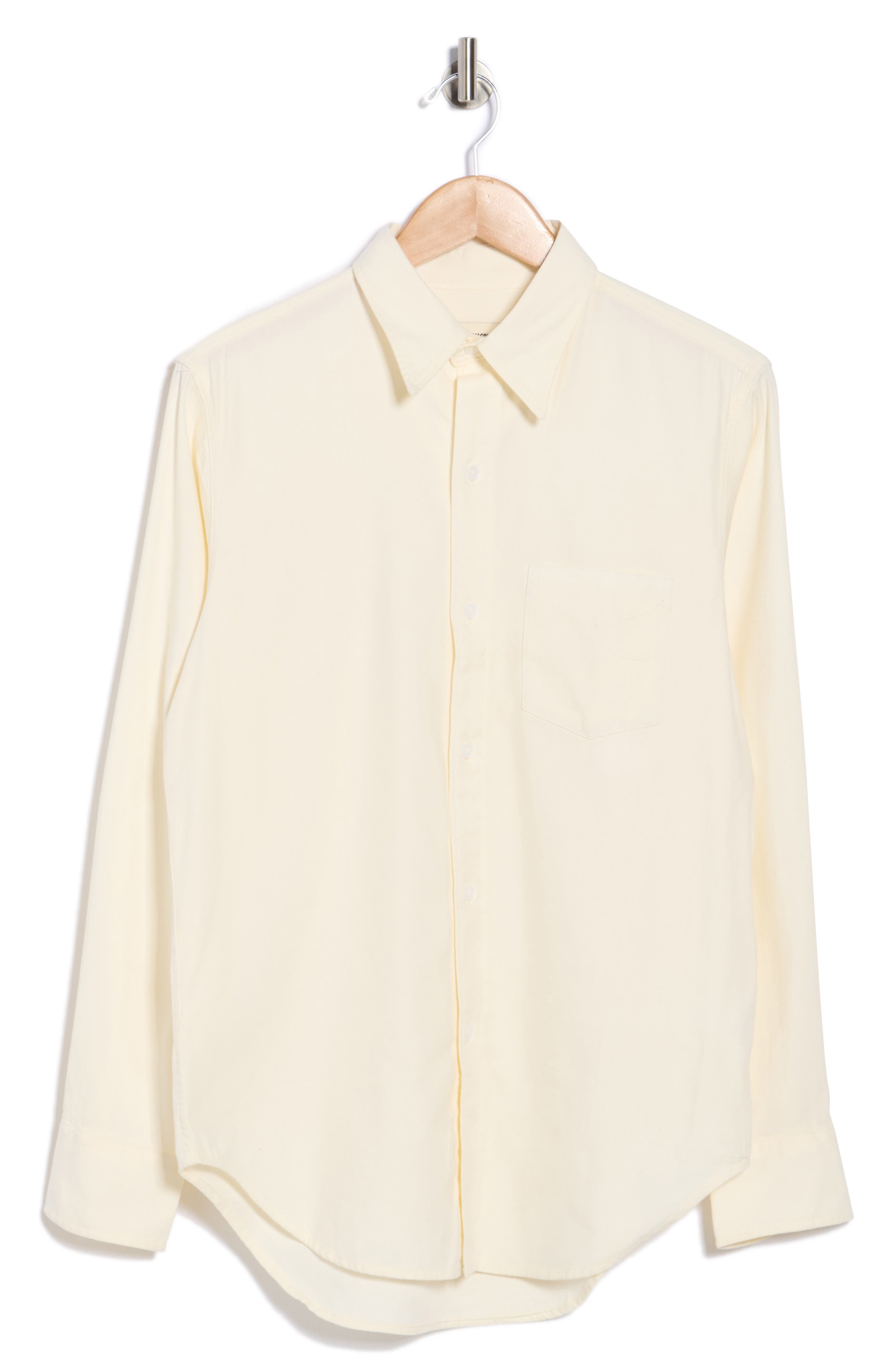 BUCK MASON Draped Twill One Pocket Long Sleeve Shirt