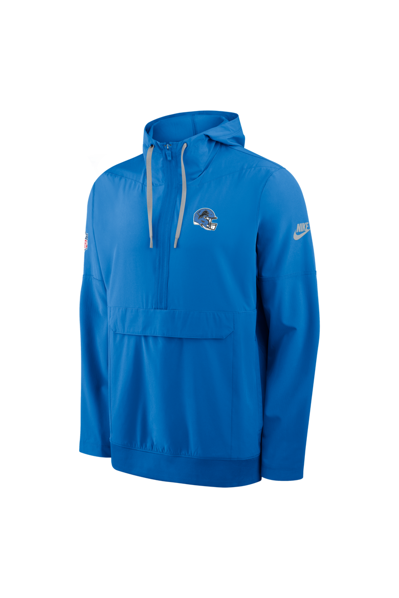Men's Nike Blue Detroit Lions Sideline Broken Rules Alternate Anorak Half-Zip Hooded Jacket, Alternate, color, Blue