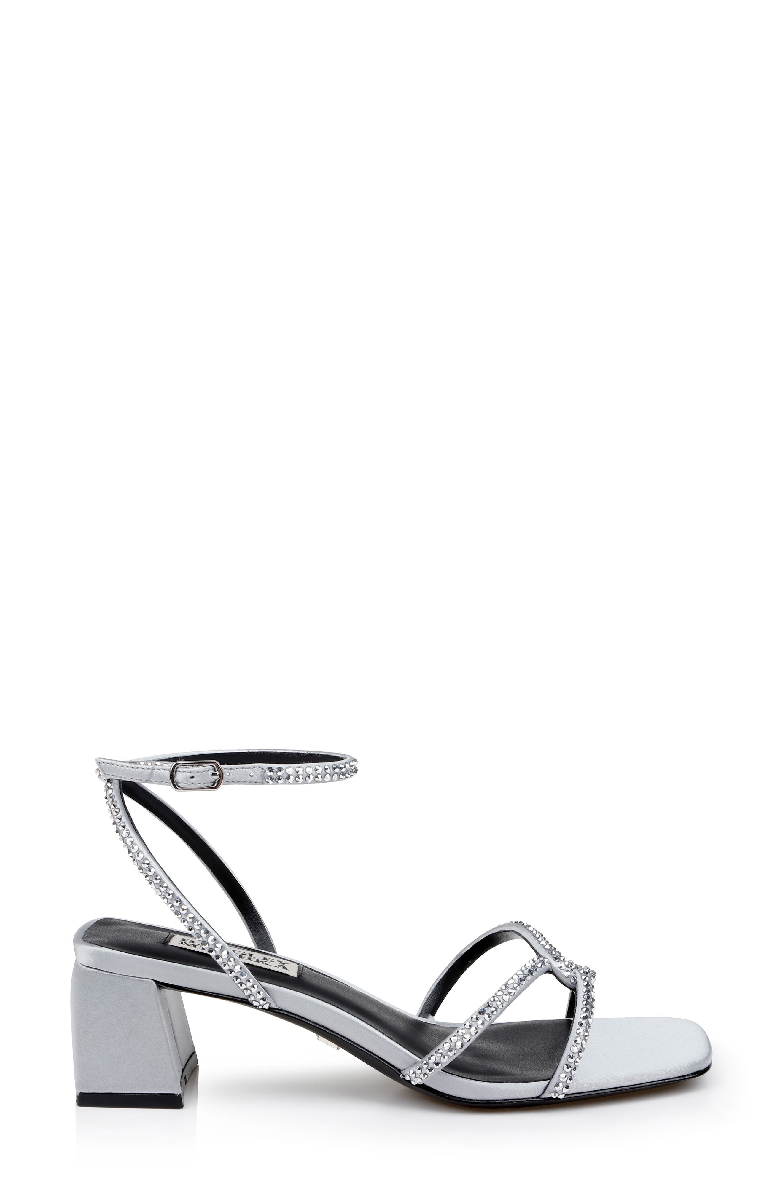 Badgley Mischka Collection Brisa Ankle Strap Sandal, Alternate, color, Silver Sat