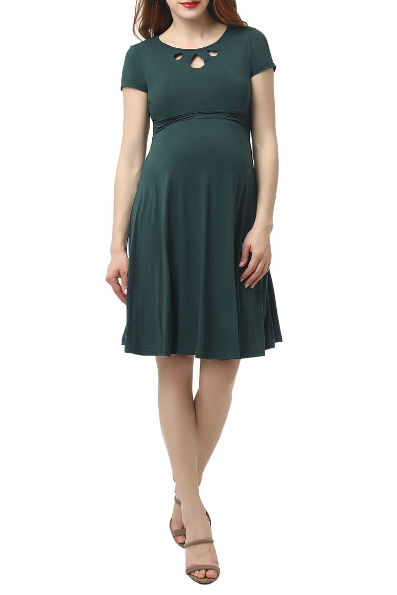 Karly Maternity Dress, Main, color, FORREST GREEN