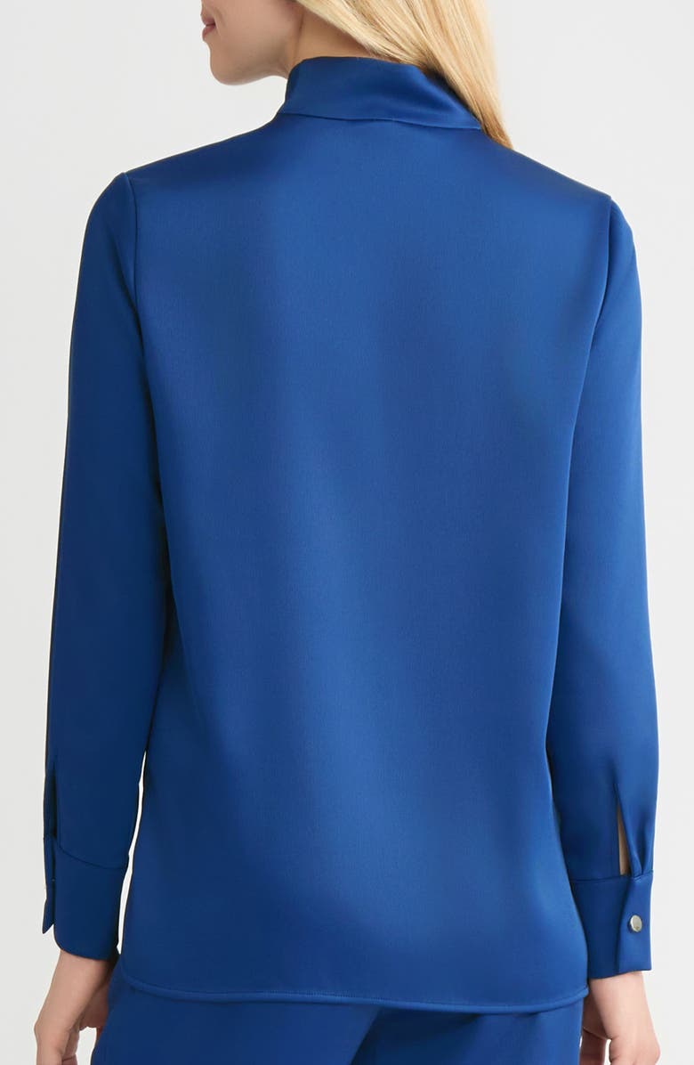 Misook Embroidered Crêpe de Chine Shirt, Alternate, color, Lazuli Blue/Sngra/Prl Gry/Blck