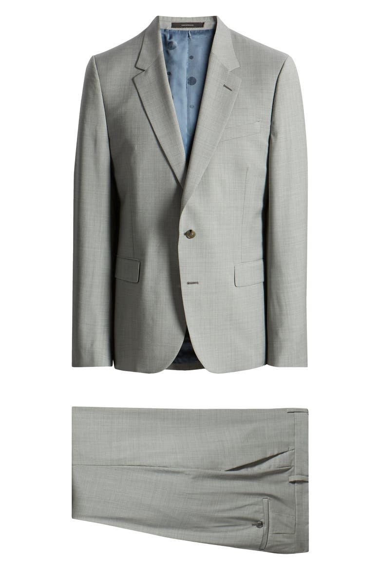 Tailored Fit Wool Mélange Suit, Main, color, EMERALD