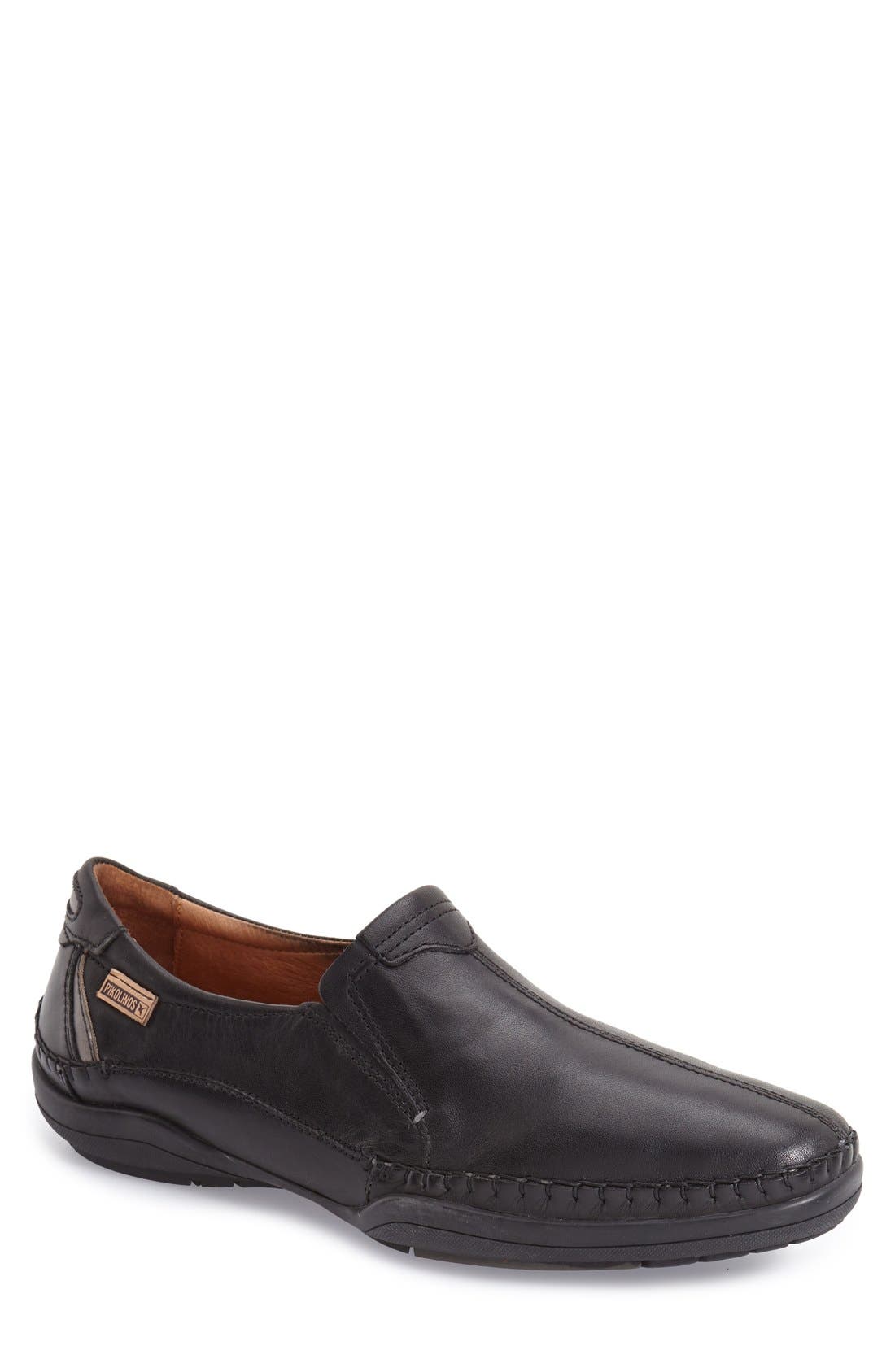 PIKOLINOS 'San Telmo' Slip-On, Main, color, Black/ Dark Grey Leather