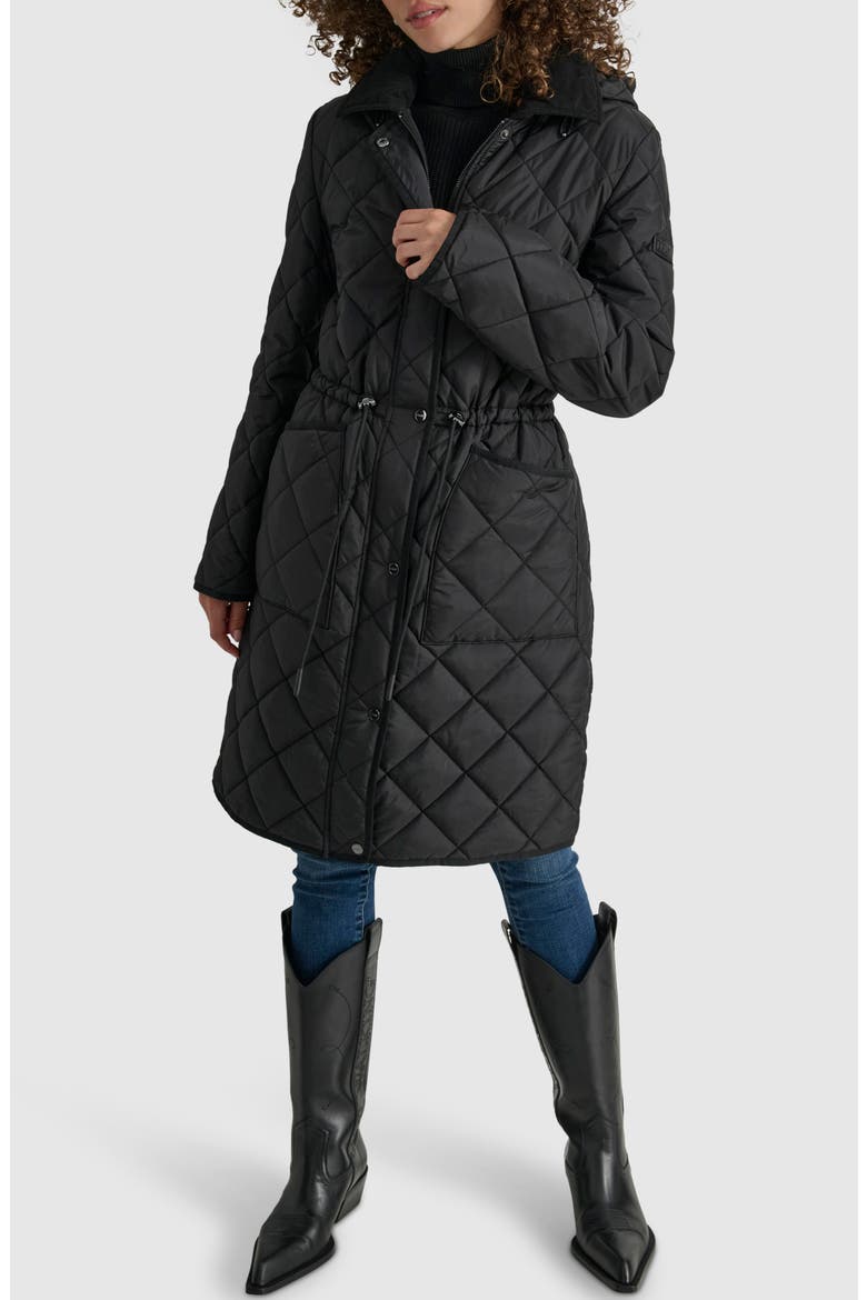 Diamond Quilted Coat, Alternate, color, BLACK