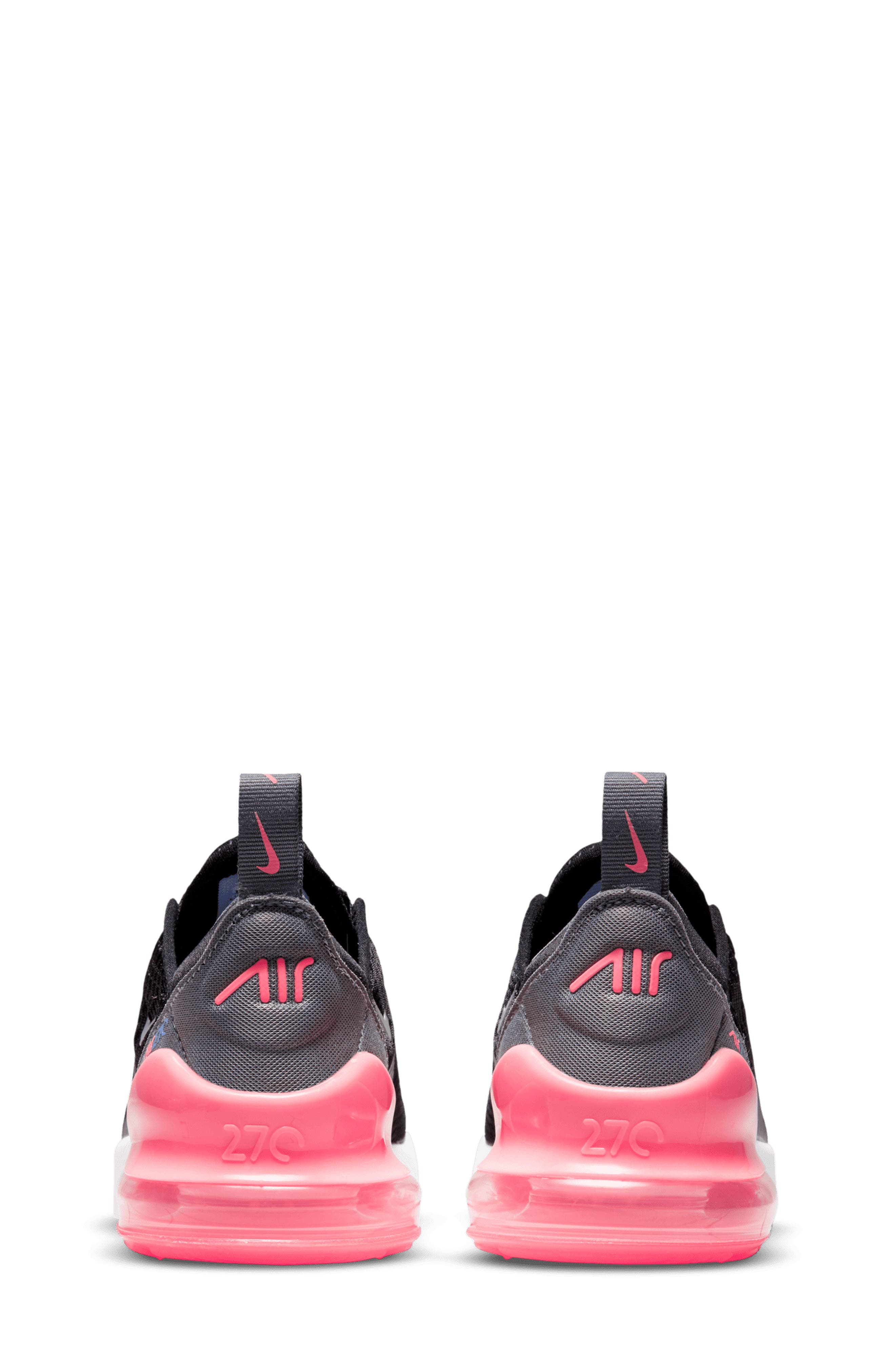 Kids' Air Max 270 Sneaker, Alternate, color, BLACK/ SILVER/ SMOKE GREY