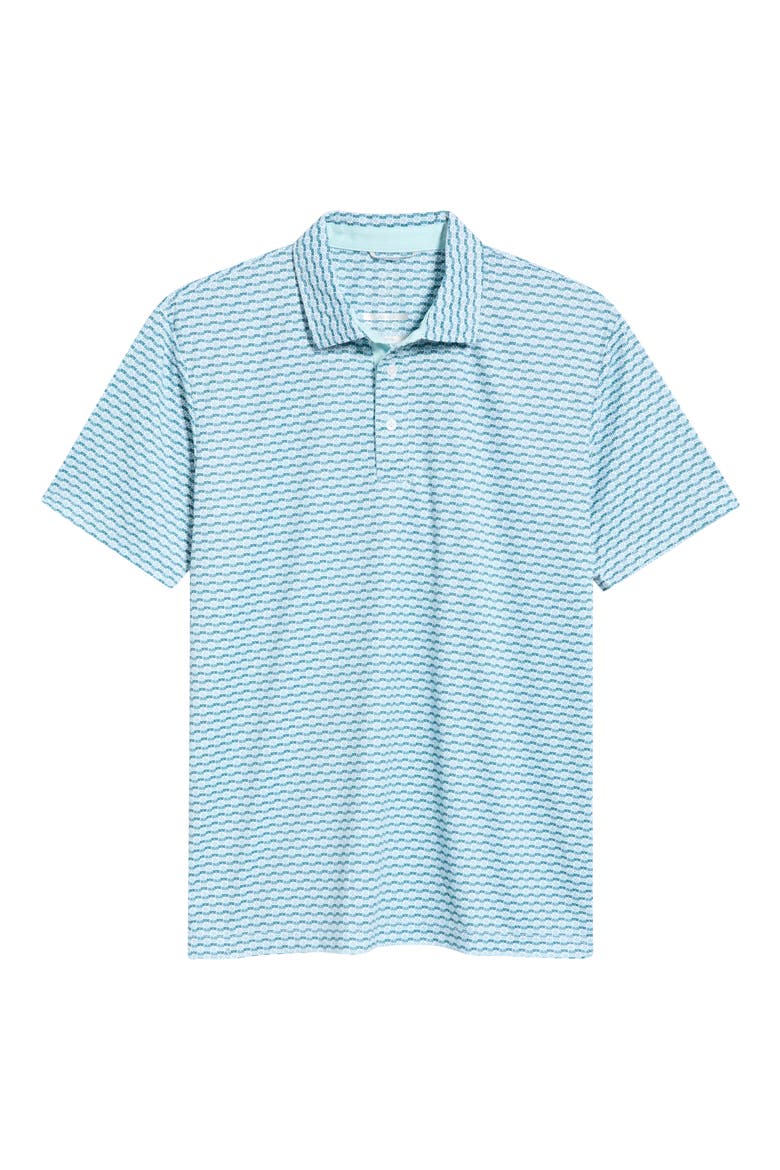 Valley Geo Print Performance Golf Polo, Main, color, SEAFOAM